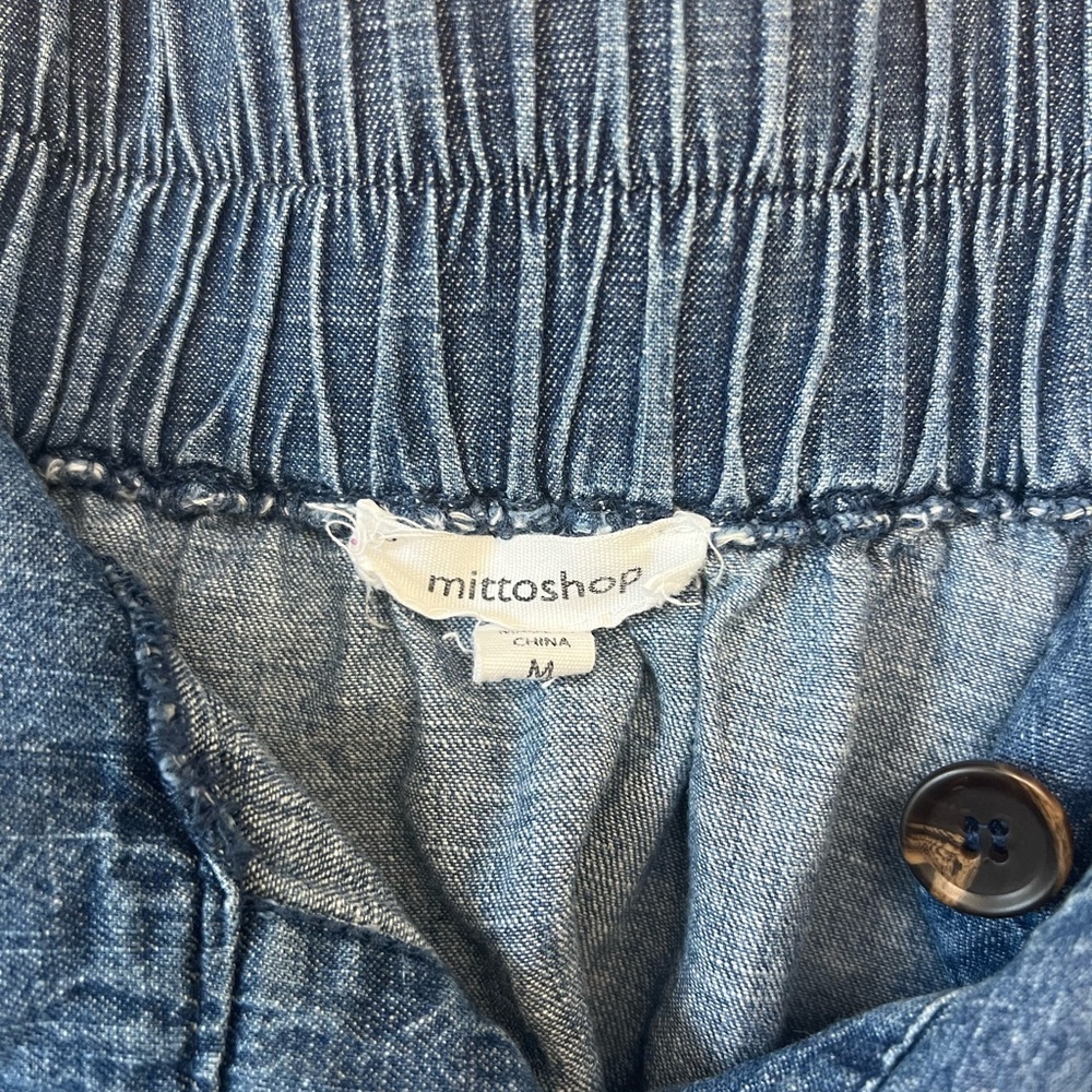 mittoshop Blue Denim Button-Front Circle Skirt - Picture 3 of 3